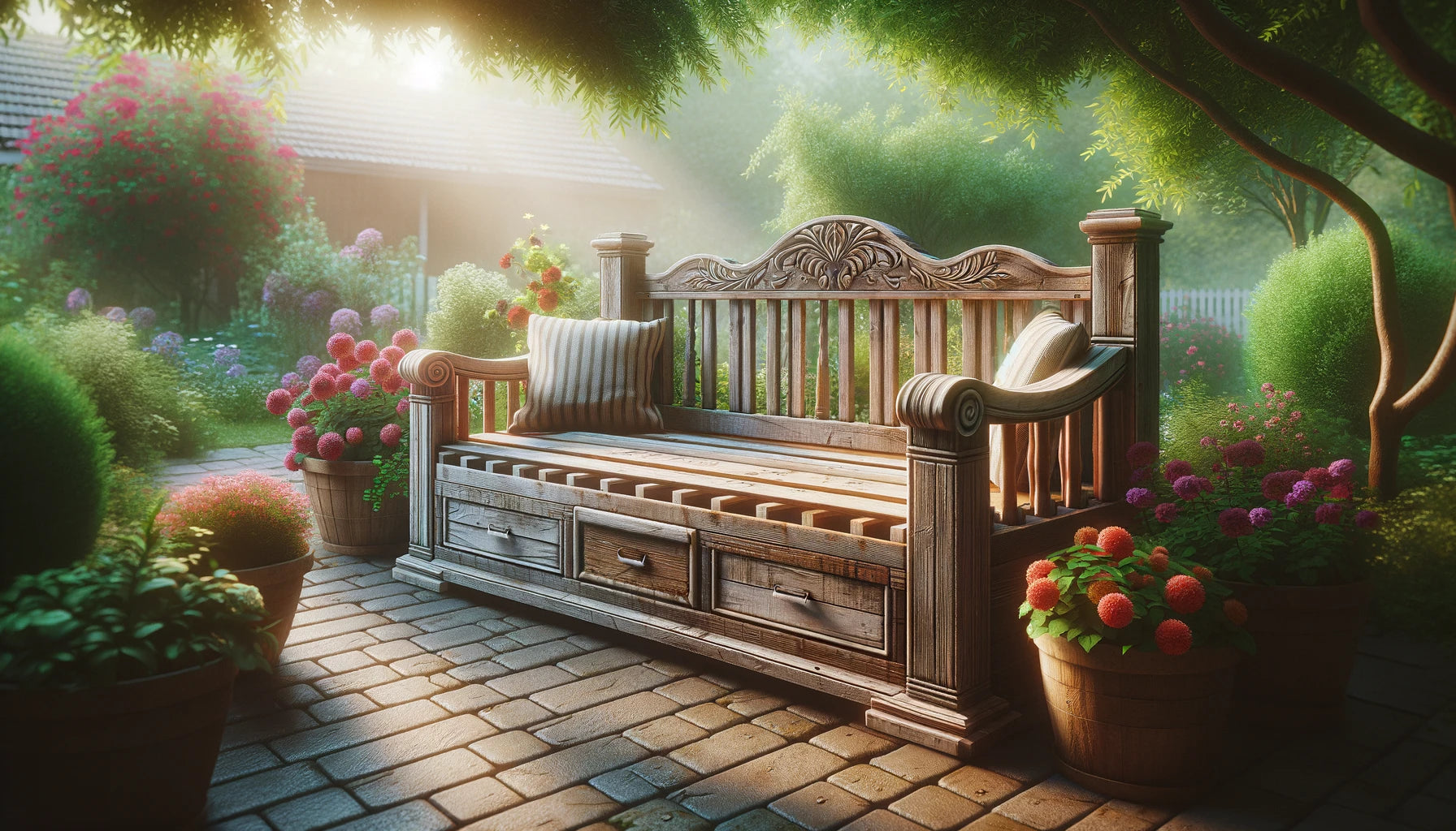 Bed Frame Bench DIY: Transforming the Old into New Outdoor Charm